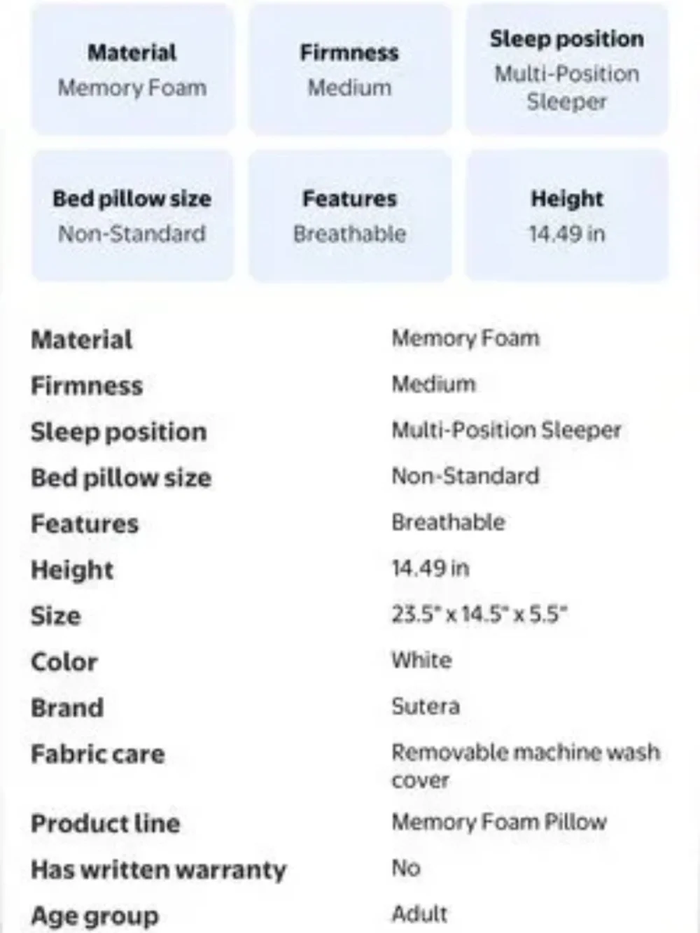 Pair of Sutera Dream Deep Contour Memory Foam Pillows
